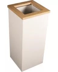 Poubelle tri sélectif design TERAWOOD 65L - Corps Blanc