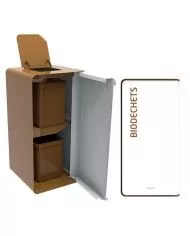 Poubelle tri sélectif TERACUB 2x20L - BIODECHETS - Blanc
