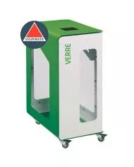 Poubelle de tri - de TERACUB VIGIPIRATE 90L - MARRON CARTOUCHES - Corps Gris Manganèse - recyclage déchets triés, poubelle de