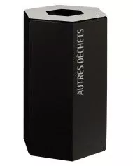 Poubelle de tri - design TERAHEX 50L - JAUNE PLASTIQUE - Corps Gris Manganèse - poubelle de tri sélectif, recyclage déchets