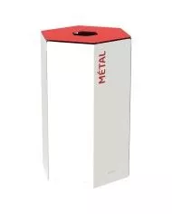 Poubelle de tri - design TERAHEX 50L - BLEU PAPIER - Corps Blanc - gestion des déchets en entreprise, corbeille recyclage Poubelle de tri - design TERAHEX 50L - BLEU PAPIER - Corps Blanc - gestion des déchets en entreprise, corbeille recyclage