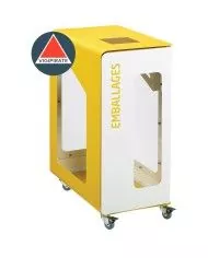 Poubelle de tri - de TERACUB VIGIPIRATE 90L - JAUNE PLASTIQUE - Corps Blanc - tri des déchets professionnels, mobilier de tri
