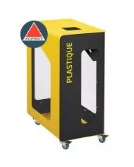 Poubelle de tri - de TERACUB VIGIPIRATE 90L - JAUNE PLASTIQUE - Corps Gris Manganèse - gestion des déchets en entreprise,