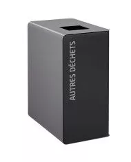 Poubelle de tri - TERACUB 90L - GRIS AUTRES DECHETS - Corps blanc - tri des déchets professionnels, meuble de tri durable,