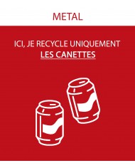 Sticker adhésif pour plaque signalétique poubelle tri sélectif TERAFLEX - Rouge - Flux Métal