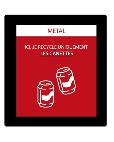 Sticker adhésif pour plaque signalétique poubelle tri sélectif TERAFLEX - Rouge - Flux Métal