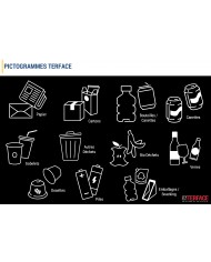 Stickers adhésifs pour poubelle tri sélectif - Blanc  - 12