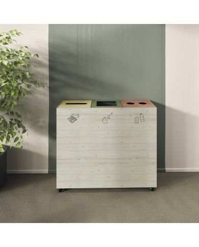 Poubelle de sélectif en bois TERAPICK - WOOD
