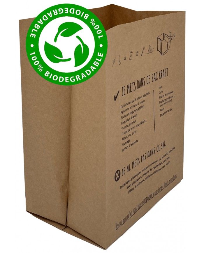 Sacs KRAFT 10L : 100% compostables et biodégradables