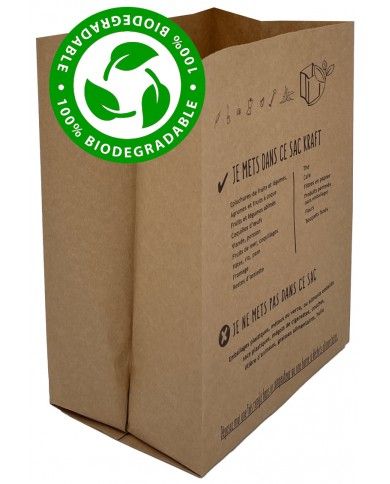 Sacs KRAFT 7L : 100% compostables et biodégradables