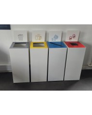 Poubelle tri sélectif design TERAFLEX - Blanc  - 4