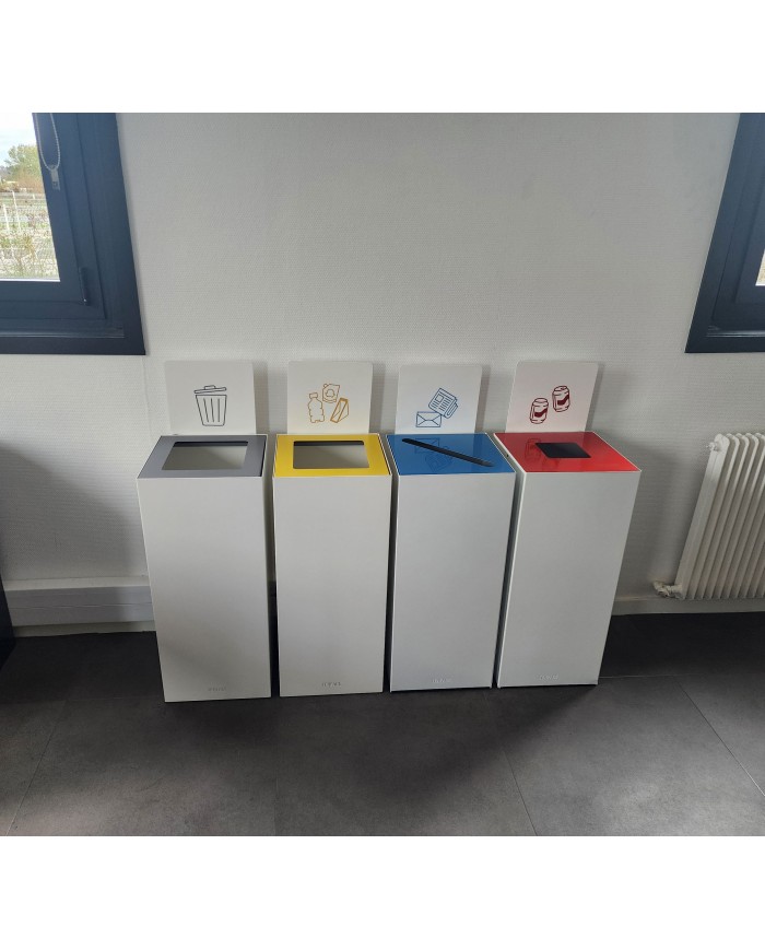 Poubelle tri sélectif design TERAFLEX - Blanc  - 5