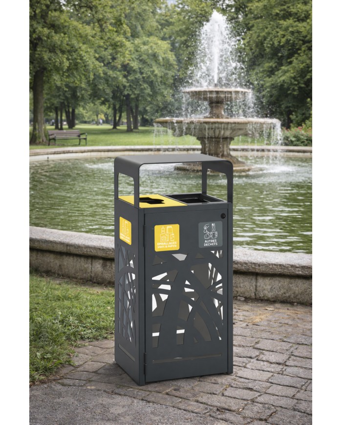 Poubelle de tri sélectif TERABEL 2 x 60 L -  Extérieur  - 6