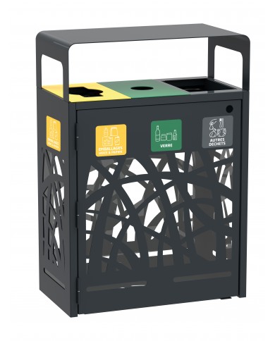 Poubelle de tri sélectif TERABEL 3 x 60 L -  Extérieur  - 2
