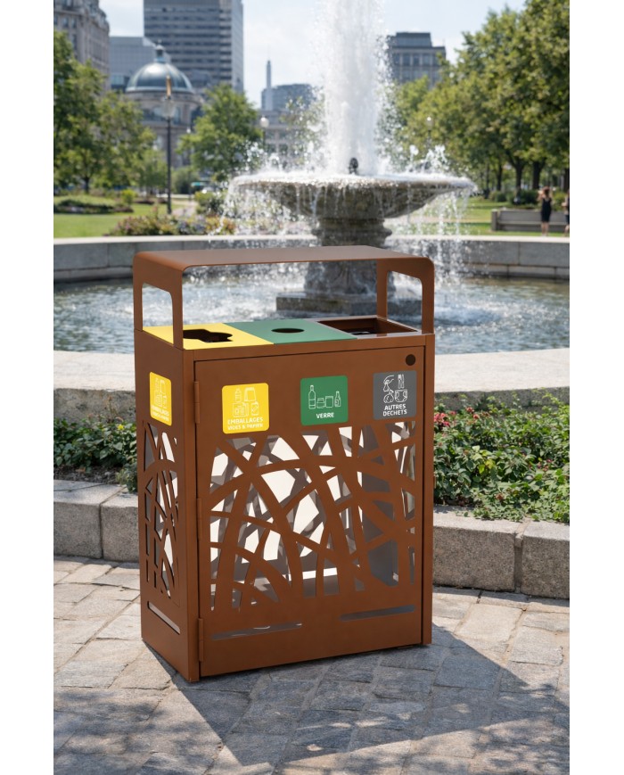 Poubelle de tri sélectif TERABEL 3 x 60 L - Extérieur - 4 Poubelle de tri sélectif TERABEL 3 x 60 L - Extérieur - 4