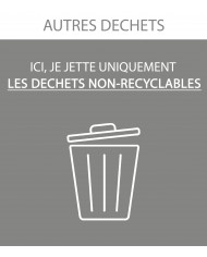 Sticker adhésif pour plaque signalétique poubelle tri sélectif TERAFLEX - Gris - Flux Autres Déchets  - 2
