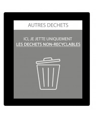 Sticker adhésif pour plaque signalétique poubelle tri sélectif TERAFLEX - Gris - Flux Autres Déchets  - 1