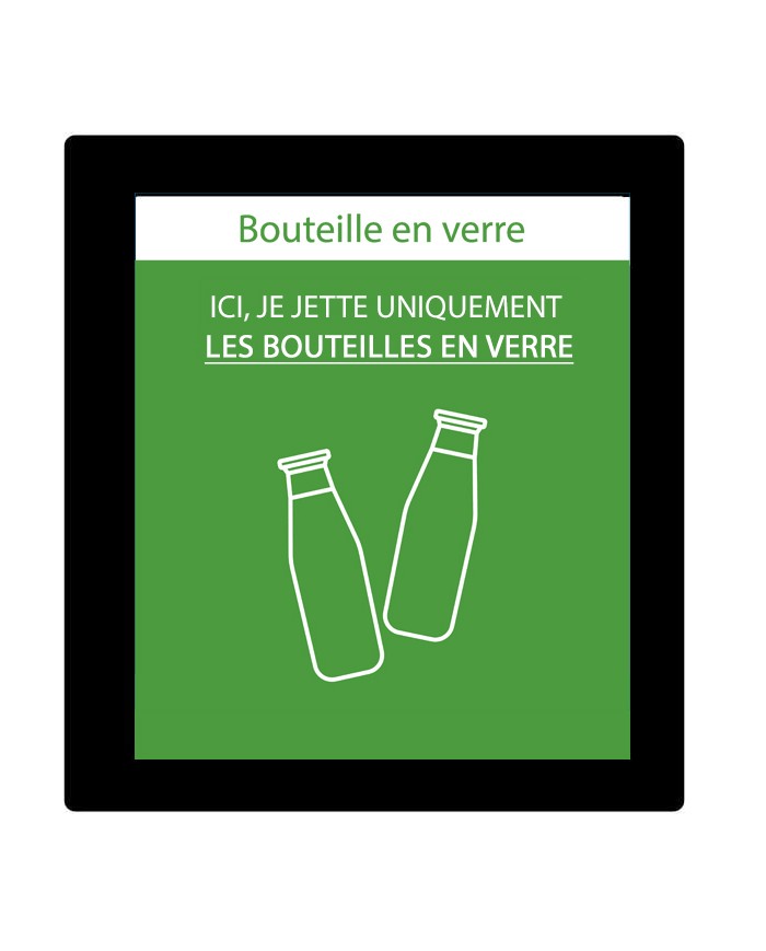 Sticker adhésif pour plaque signalétique poubelle tri sélectif TERAFLEX - Vert - Flux Verres  - 1
