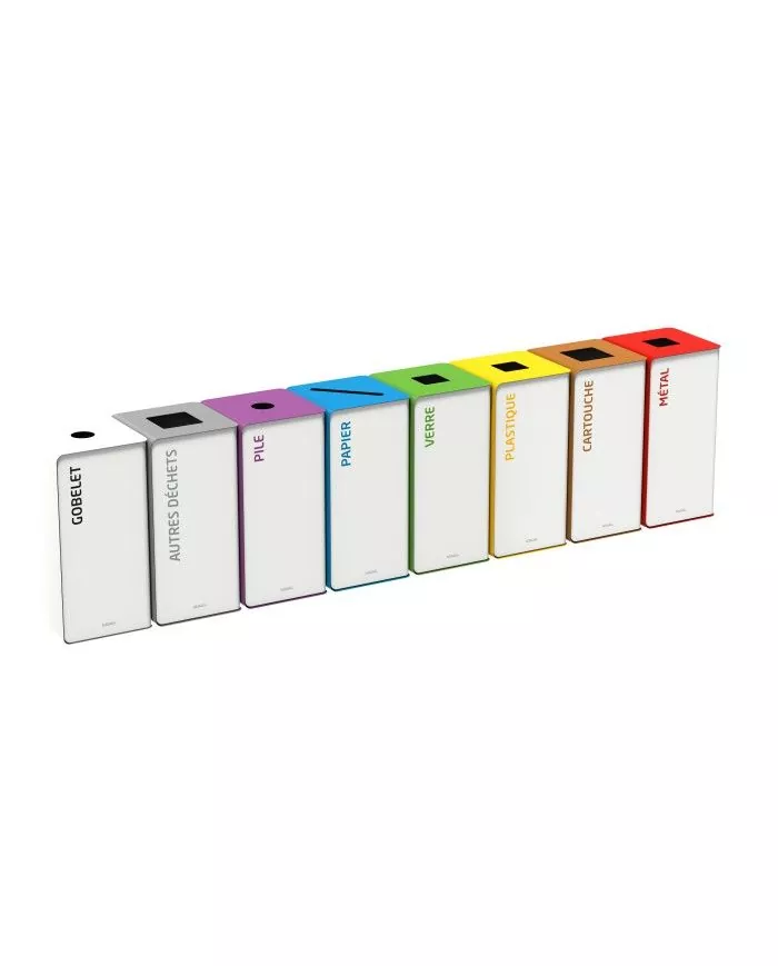 Poubelle tri sélectif Design TERACUB - BLANC