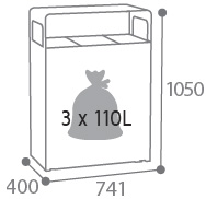 Poubelle de tri selectif exterieur CYBEL