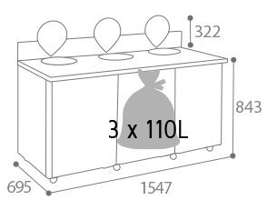 Meuble tri sélectif TERANOX