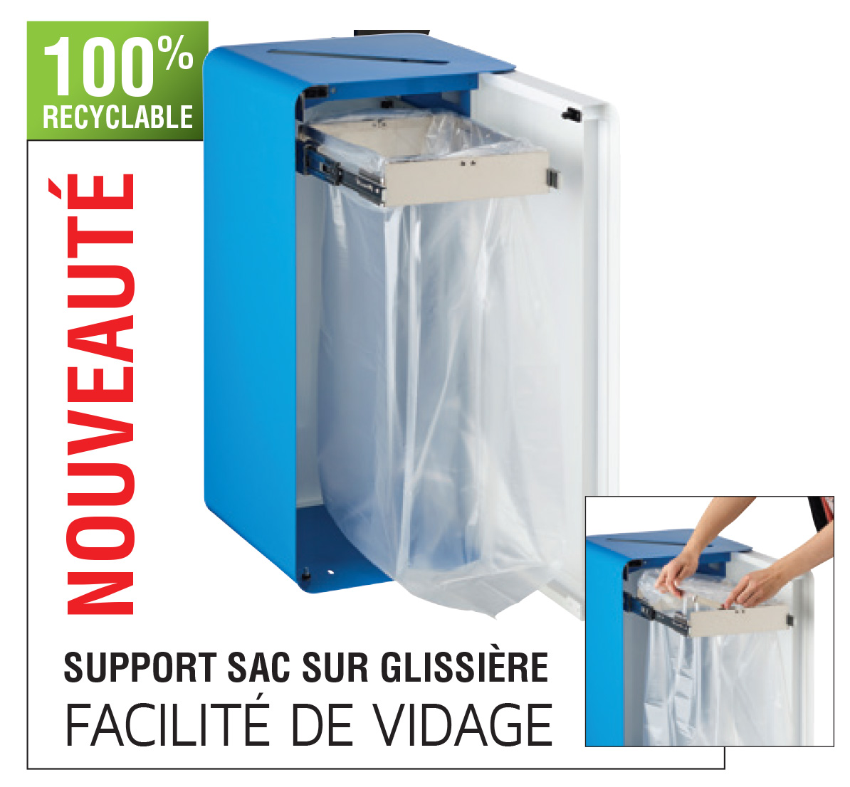 Poubelle tri sélectif design TERAWOOD