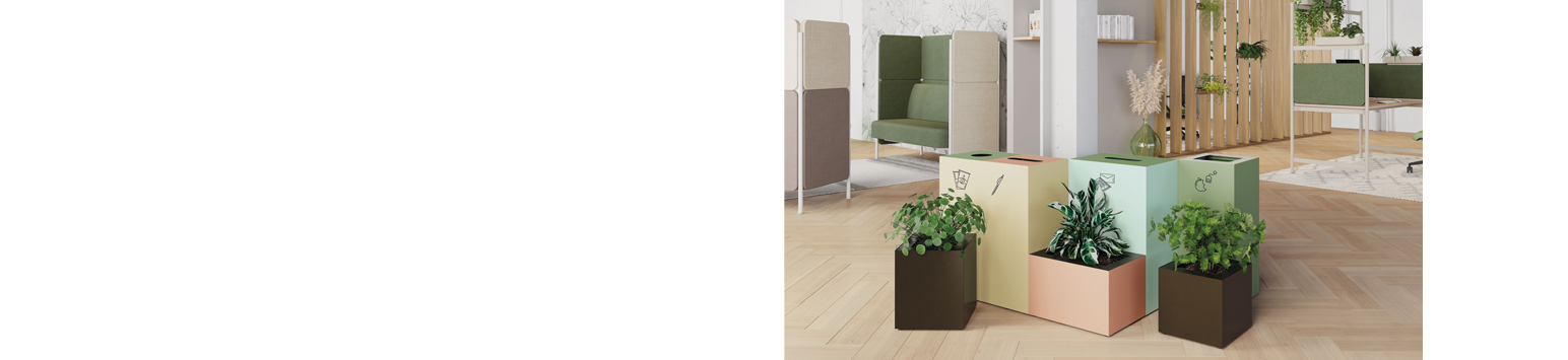 Destructeur de documents, machine à relier, poubelle de tri sélectif